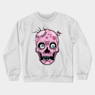 Pink Crazy Skull Crewneck Sweatshirt